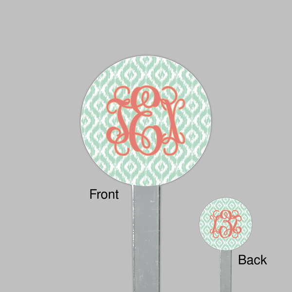 Monogram Clear Plastic 7" Stir Stick - Round - Front & Back