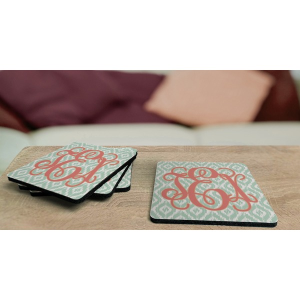 Monogram Coaster Rubber Back - On Coffee Table