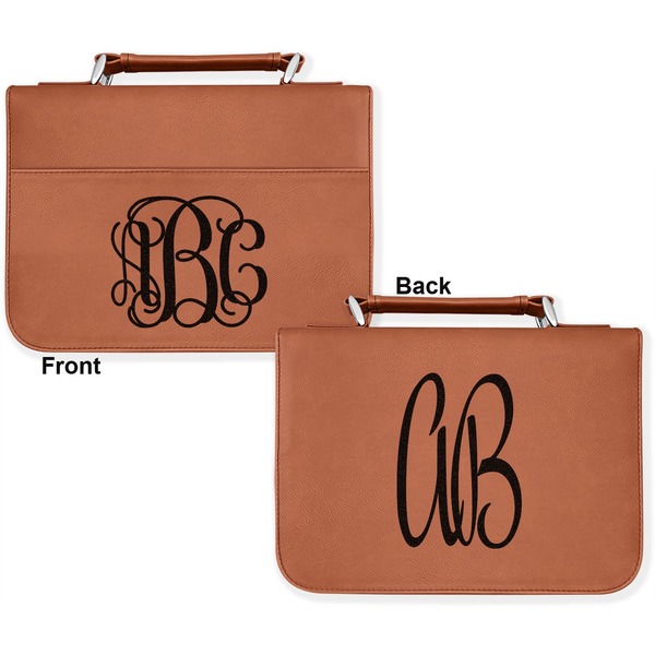 Monogram Cognac Leatherette Bible Covers - Large Double Sided Apvl