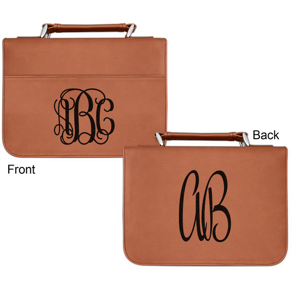 Monogram Cognac Leatherette Bible Covers - Small Double Sided Apvl