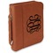 Monogram Cognac Leatherette Bible Covers with Handle & Zipper - Main