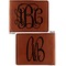 Monogram Cognac Leatherette Bifold Wallets - Front and Back