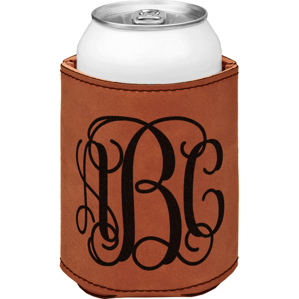 Custom Monogram Leatherette Can Sleeve - Double-Sided