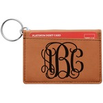 Monogram Leatherette Keychain ID Holder