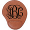 Monogram Cognac Leatherette Mouse Pads with Wrist Support - Flat