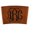 Monogram Cognac Leatherette Mug Sleeve - Flat