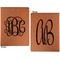 Monogram Cognac Leatherette Portfolios with Notepad - Large - Double Sided - Apvl