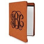 Monogram Leatherette Zipper Portfolio with Notepad - Double-Sided