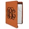Monogram Cognac Leatherette Zipper Portfolios with Notepad - Main