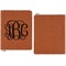 Monogram Cognac Leatherette Zipper Portfolios with Notepad - Single Sided - Apvl