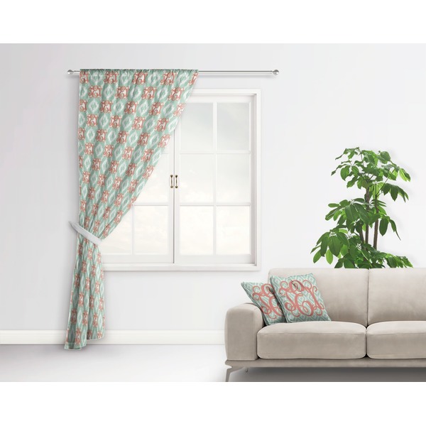 Monogram Curtain With Window and Rod - in Room Matching Pillow