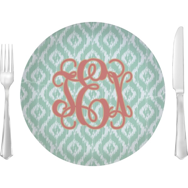 Custom Monogram Glass Lunch / Dinner Plate 10" -  Single