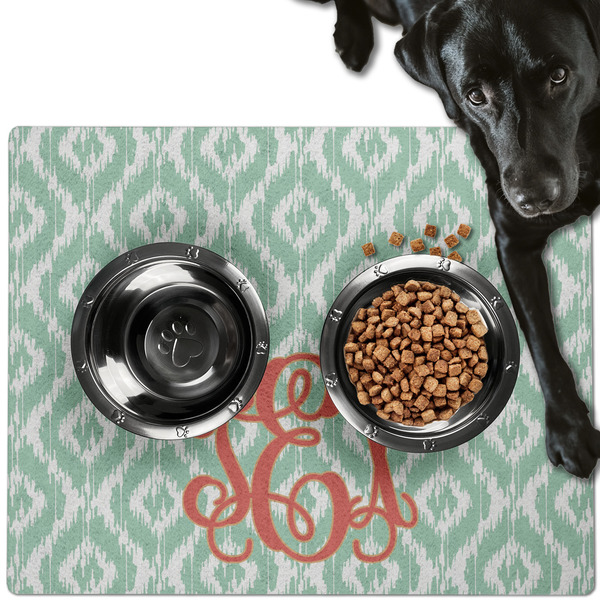 Custom Monogram Dog Food Mat - Large