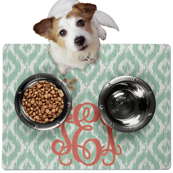 Custom Monogram Dog Food Mat - Medium