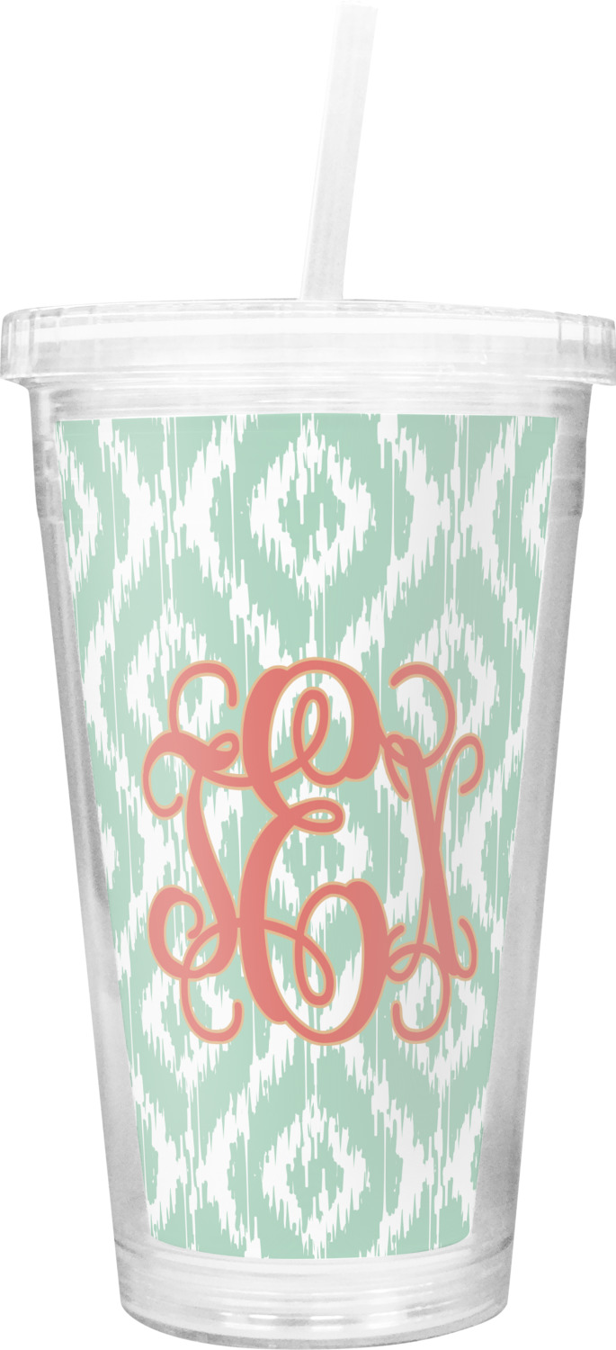 Monogram Double Wall Tumbler with Straw (Personalized) YouCustomizeIt