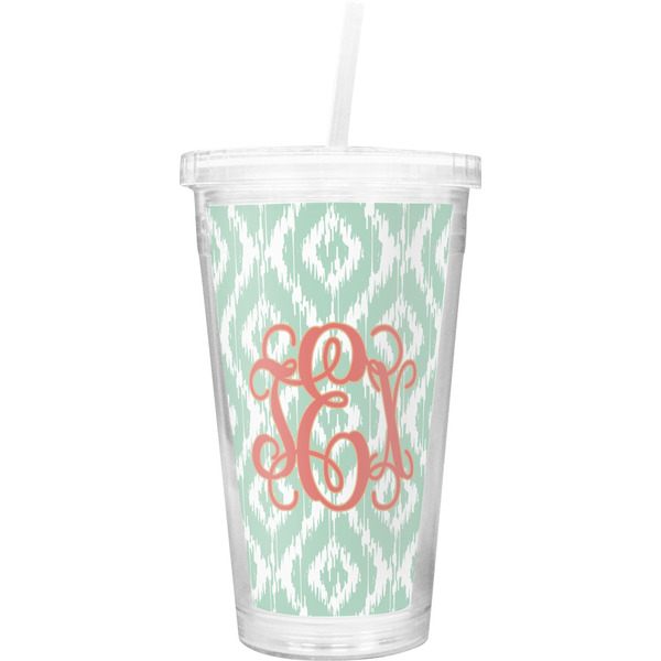 Custom Monogram Double Wall Tumbler with Straw