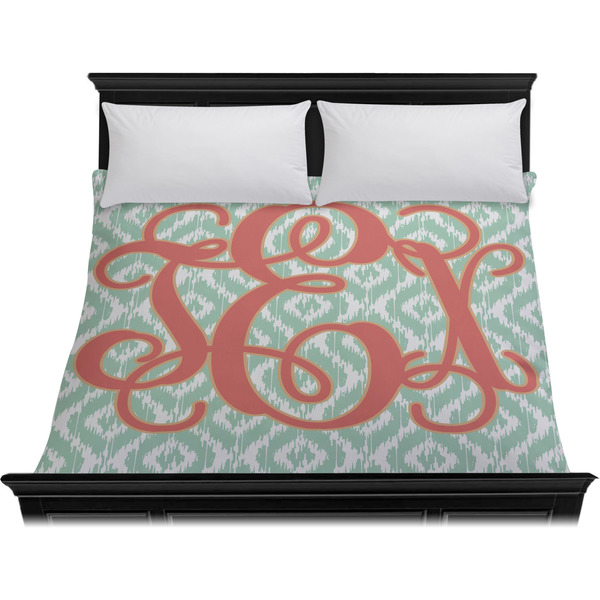Monogram Duvet Cover - King - On Bed - No Prop