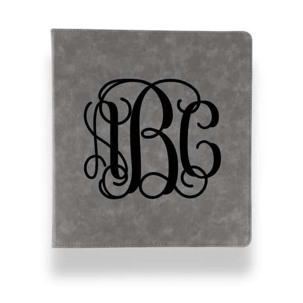 Monogram Leather Binder - 1" - Grey - Front View