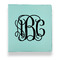 Monogram Leather Binders - 1" - Teal - Front View