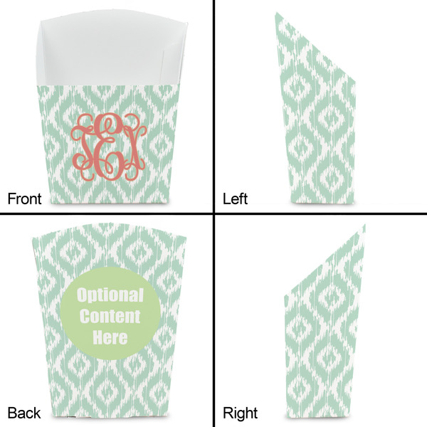 Monogram French Fry Favor Box - Front & Back View