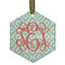 Monogram Flat Glass Ornament - Hexagon