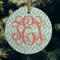 Monogram Frosted Glass Ornament - Round (Lifestyle)