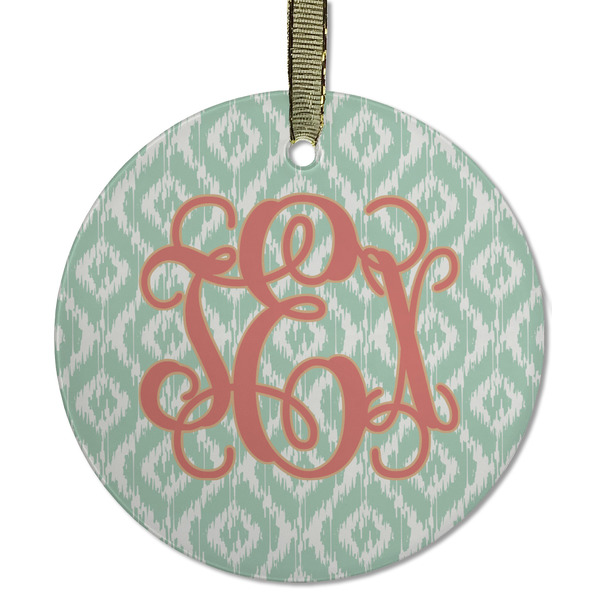 Custom Monogram Flat Glass Ornament - Round