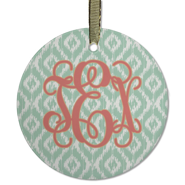 Monogram Frosted Glass Ornament - Round