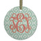 Monogram Flat Glass Ornament - Round