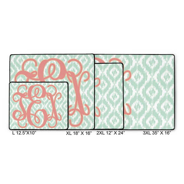 Monogram Gaming Mats - SIZE CHART