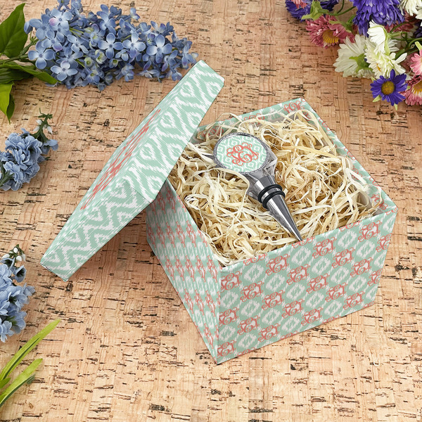 Monogram Gift Boxes with Lid - Canvas Wrapped - Medium - In Context