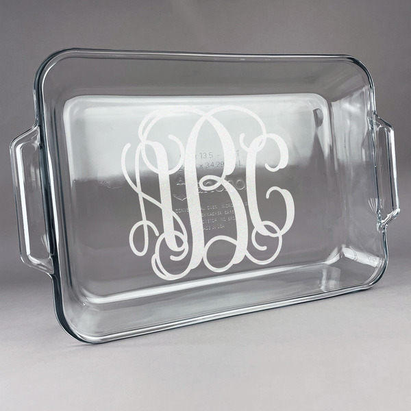 Custom Monogram Glass Baking Dish with Truefit Lid - 13in x 9in