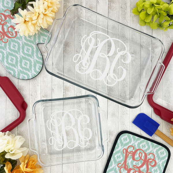 Monogram Glass Baking Dish Set - LIFESTYLE