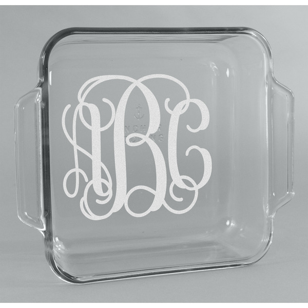 Custom Monogram Glass Cake Dish - 8in x 8in