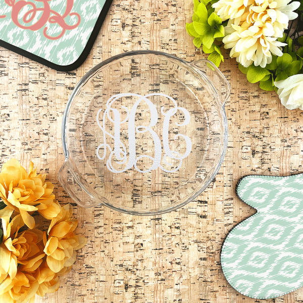 Monogram Glass Pie Dish - LIFESTYLE