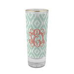Monogram 2 oz Shot Glass - Glass with Gold Rim - Set of 4