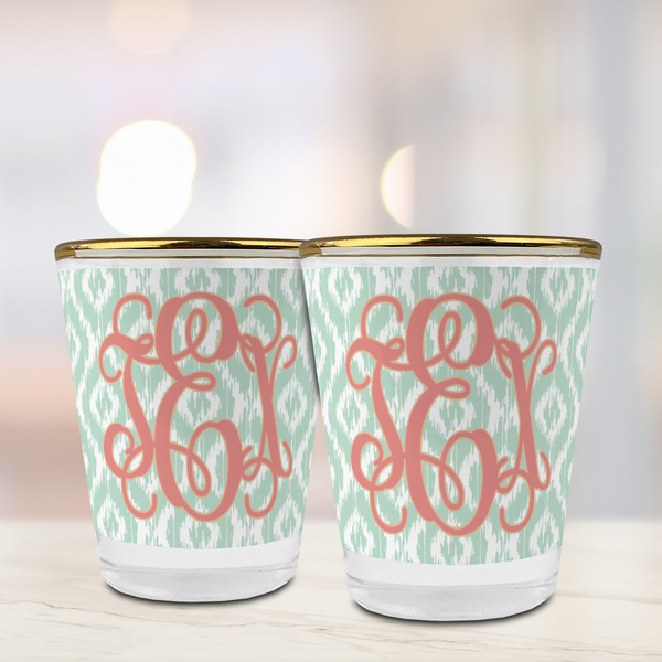 Monogram Glass Shot Glass - with gold rim - LIFESTYLE