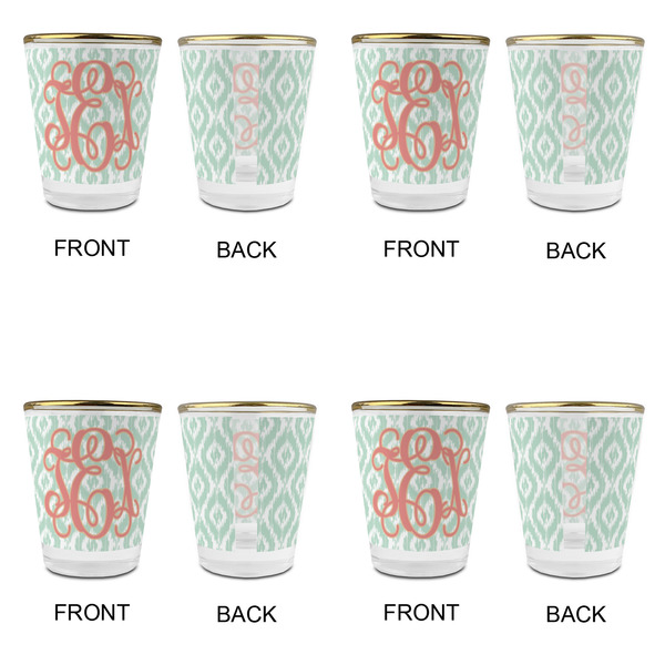 Monogram Glass Shot Glass - with gold rim - Set of 4 - APPROVAL