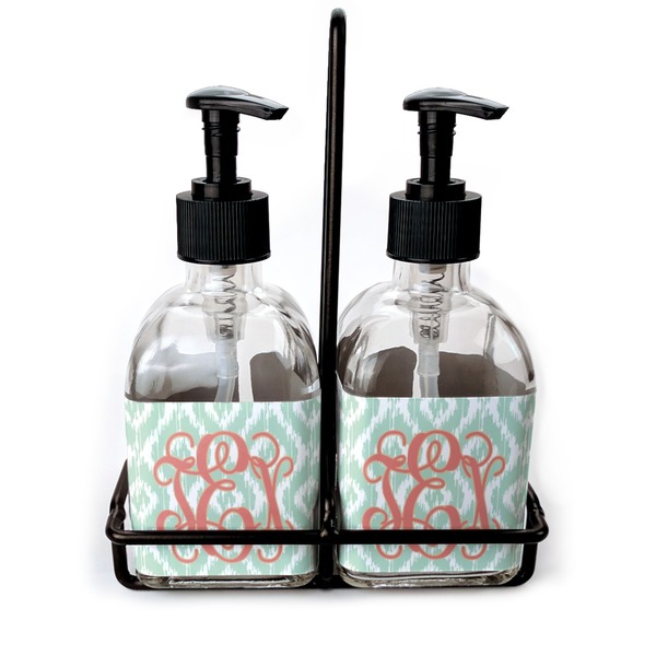 Custom Monogram Glass Soap & Lotion Bottle Set