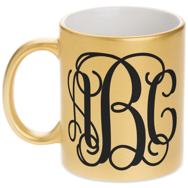 Custom Monogram Metallic Gold Mug