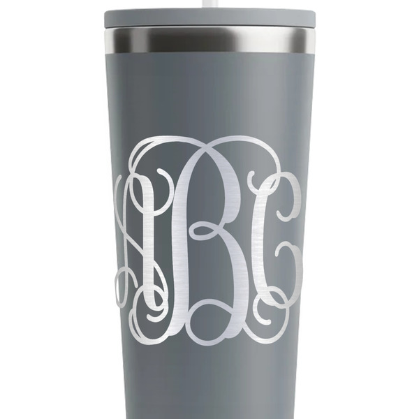 Monogram Grey RTIC Everyday Tumbler - 28 oz. - Close Up