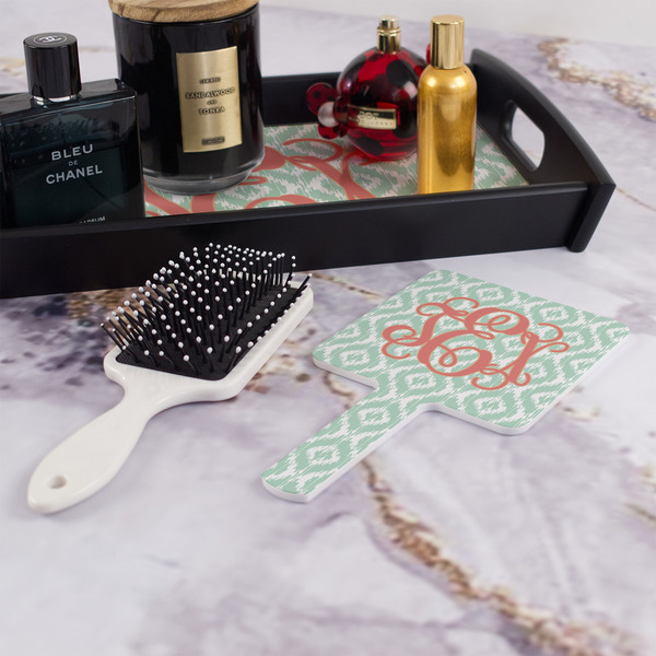 Monogram Hand Mirror - With Hair Brush