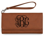 Monogram Ladies Leatherette Wallet - Laser Engraved - Rawhide