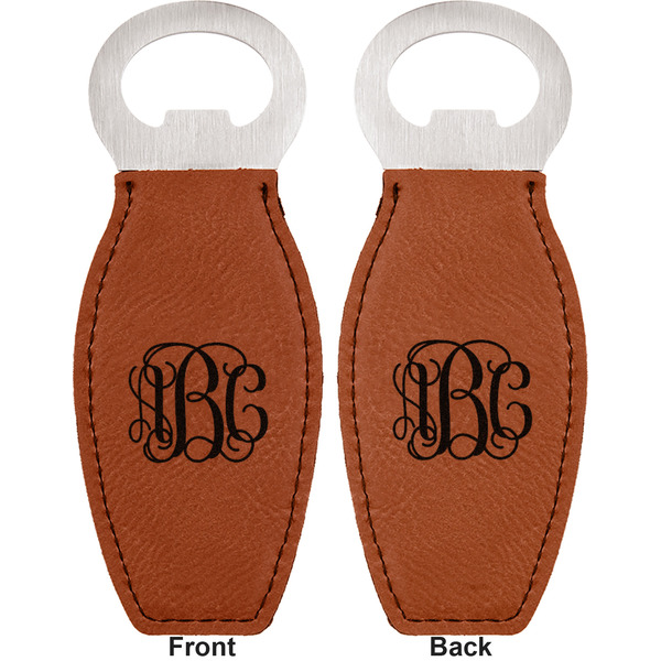 Monogram Leather Bar Bottle Opener - Front and Back
