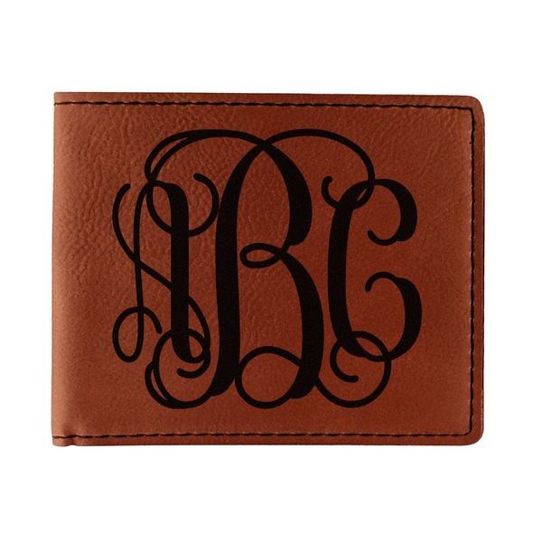 Custom Monogram Leatherette Bifold Wallet - Double-Sided