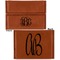 Monogram Leather Business Card Holder - Front Back