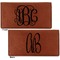 Monogram Leather Checkbook Holder Front and Back