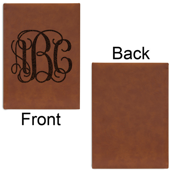Monogram Leatherette Journal - Large - Single Sided - Front & Back View