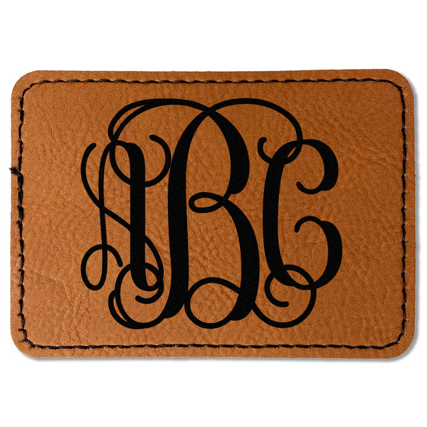 Custom Monogram Faux Leather Iron On Patch - Rectangle