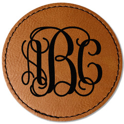 Monogram Faux Leather Iron On Patch - Round